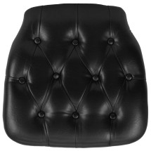 Flash Furniture SZ-TUFT-BLACK-GG Hard Black Tufted Vinyl Chiavari Chair Cushion