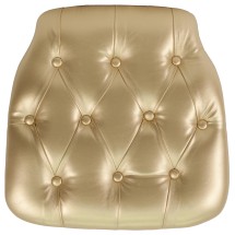 Flash Furniture SZ-TUFT-GOLD-GG Hard Gold Tufted Vinyl Chiavari Chair Cushion