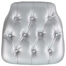 Flash Furniture SZ-TUFT-SIL-GG Hard Silver Tufted Vinyl Chiavari Chair Cushion