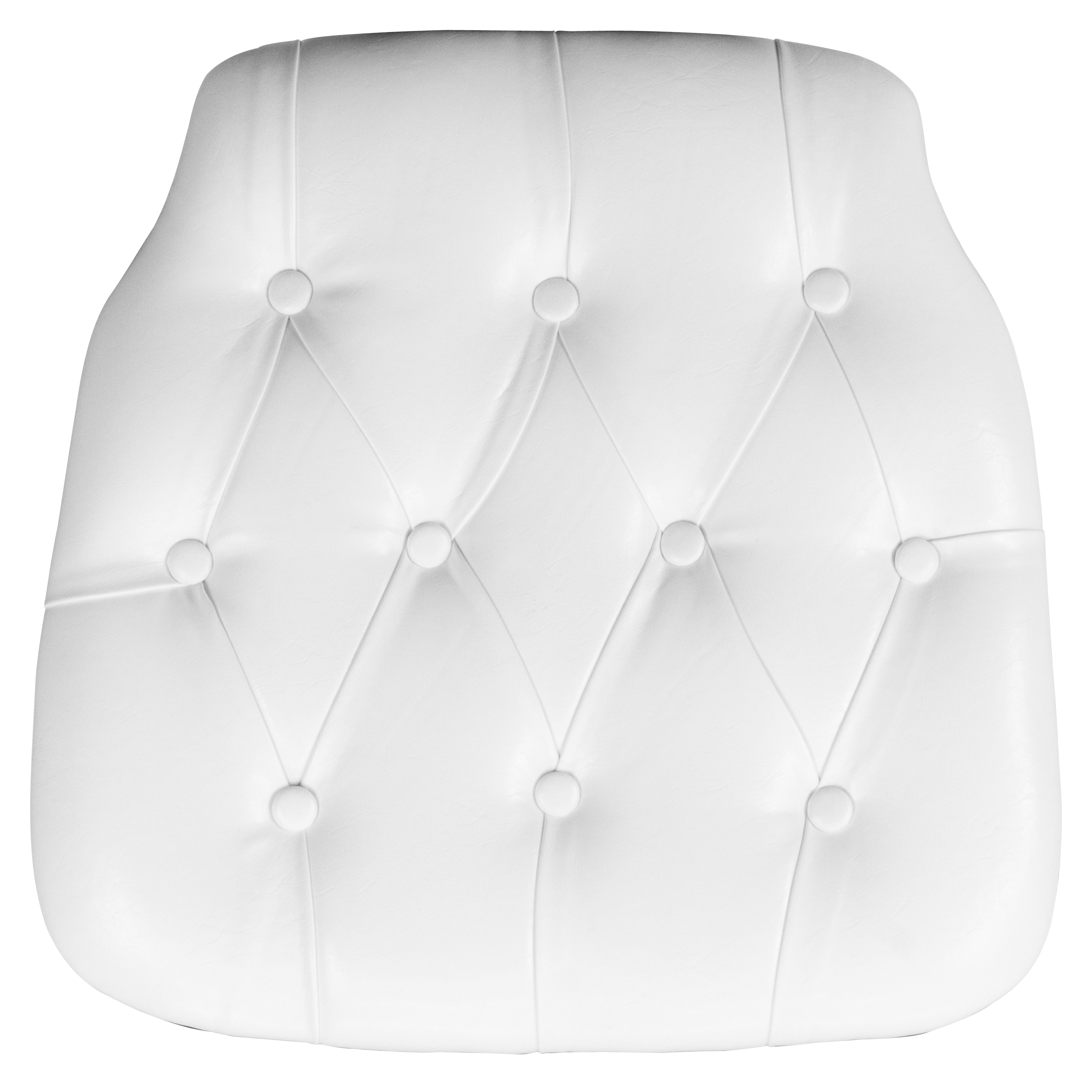 Flash Furniture SZ-TUFT-WHITE-GG Hard White Tufted Vinyl Chiavari Chair Cushion