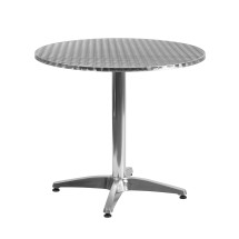 Flash Furniture TLH-052-3-GG 31.5'' Round Aluminum Indoor/Outdoor Table with Base