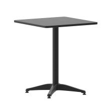 Flash Furniture TLH-053-1-BK-GG 23.5'' Black Square Metal Indoor/Outdoor Table with Base