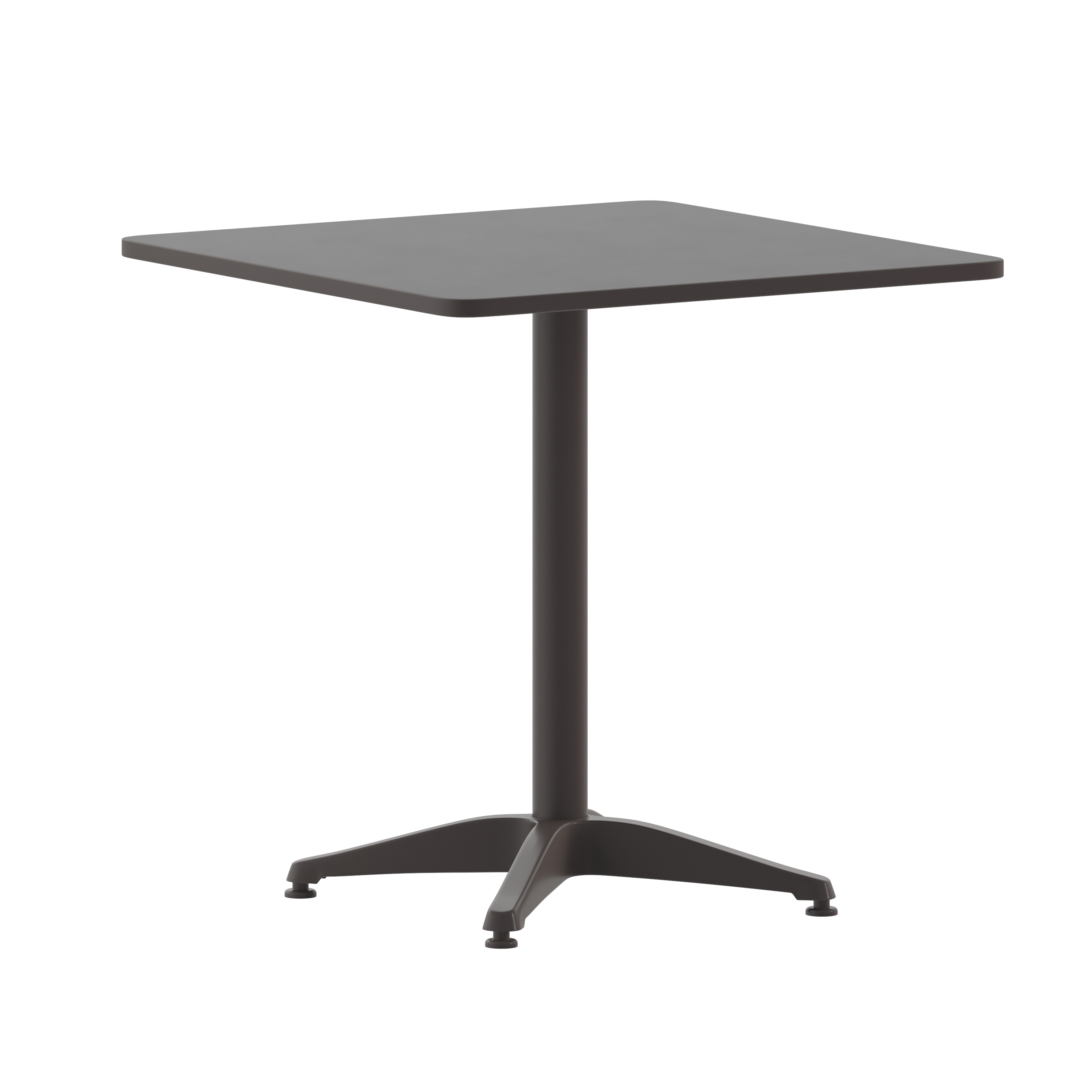 Flash Furniture TLH-053-2-BZ-GG 27.5'' Bronze Square Metal Indoor/Outdoor Table with Base