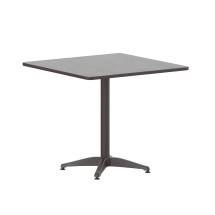 Flash Furniture TLH-053-3-BZ-GG 31.5'' Bronze Square Metal Indoor/Outdoor Table with Base