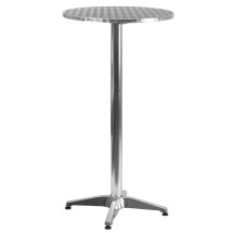 Flash Furniture TLH-059A-GG 23.25" Round Aluminum Indoor/Outdoor Bar Height Table with Flip-Up Table