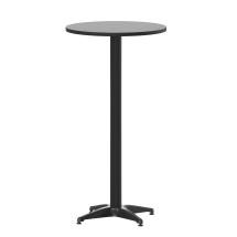 Flash Furniture TLH-059B-BK-GG 23.5" Black Round Metal Indoor/Outdoor Bar Height Table