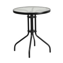 Flash Furniture TLH-070-1-GG 23.75'' Round Tempered Glass Patio Table