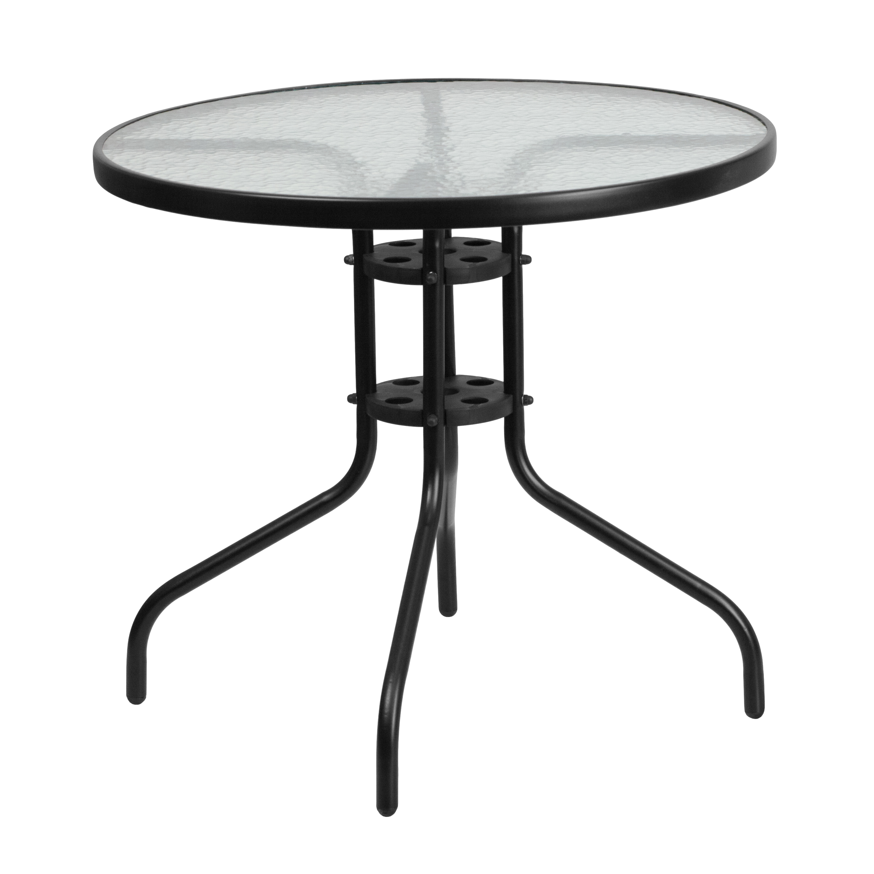 Flash Furniture TLH-070-2-GG 31.5'' Round Tempered Glass Patio Table