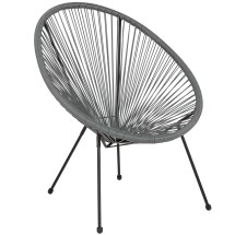 Flash Furniture TLH-094-GREY-GG Valencia Oval Comfort Series Take Ten Grey Papasan Lounge Chair