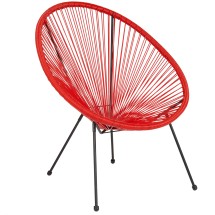 Flash Furniture TLH-094-RED-GG Valencia Oval Comfort Series Take Ten Red Papasan Lounge Chair