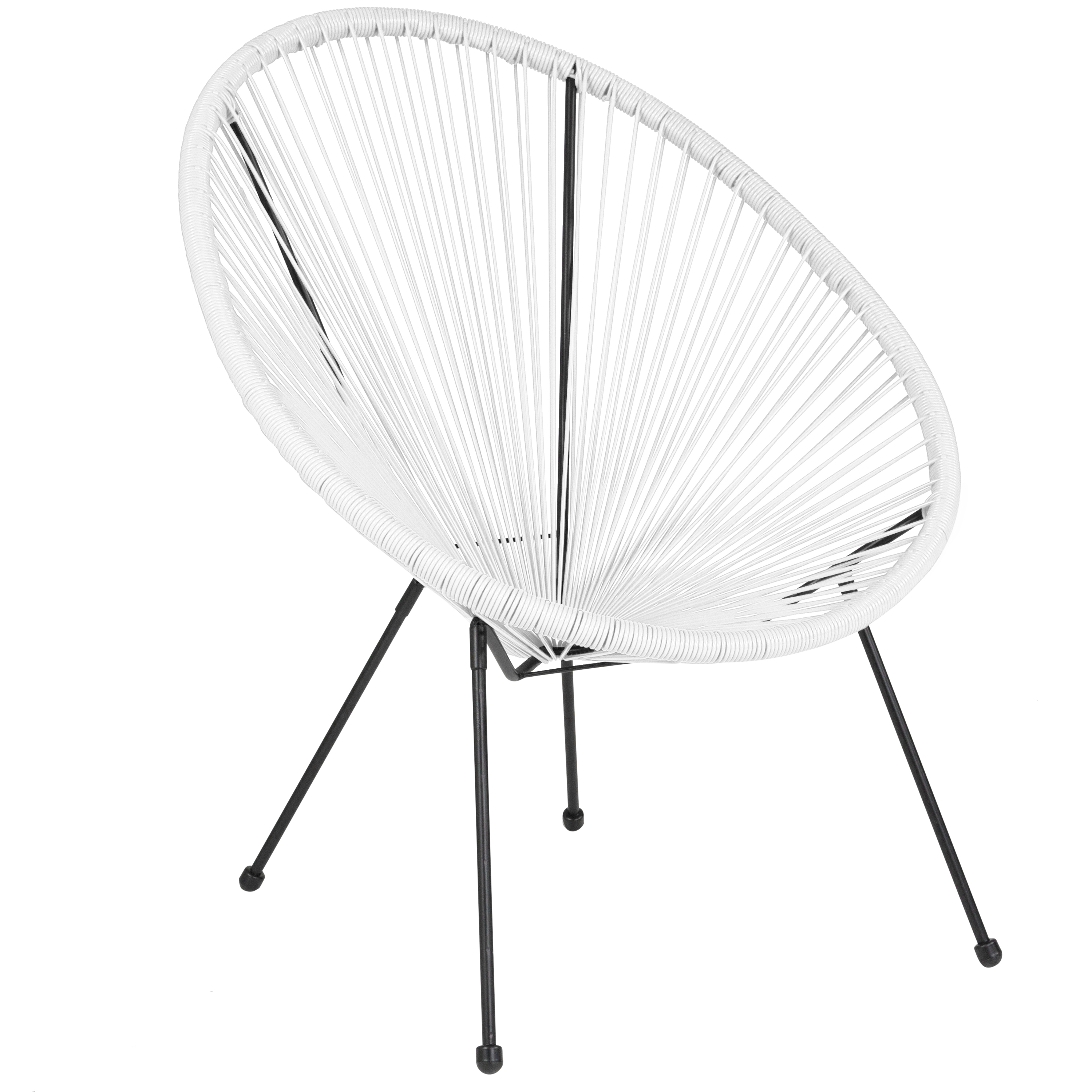 Flash Furniture TLH-094-WHITE-GG Valencia Oval Comfort Series Take Ten White Papasan Lounge Chair