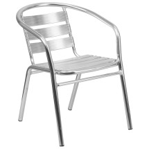 Flash Furniture TLH-1-GG Aluminum Indoor/Outdoor Triple Slat Back Restaurant Stack Chair