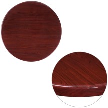 Flash Furniture TP-MAH-24RD-GG 24'' Round High-Gloss Mahogany Resin Table Top with 2'' Thick Drop-Lip