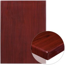 Flash Furniture TP-MAH-3042-GG 30" x 42" Rectangular High-Gloss Mahogany Resin Table Top with 2" Thick Edge