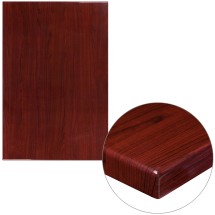 Flash Furniture TP-MAH-3045-GG 30&quot; x 45&quot; Rectangular High-Gloss Mahogany Resin Table Top with 2&quot; Thick Edge