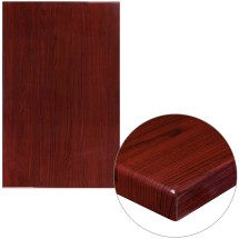 Flash Furniture TP-MAH-3048-GG 30" x 48" Rectangular High-Gloss Mahogany Resin Table Top with 2" Thick Edge