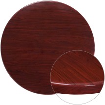 Flash Furniture TP-MAH-36RD-GG 36'' Round High-Gloss Mahogany Resin Table Top with 2'' Thick Drop-Lip
