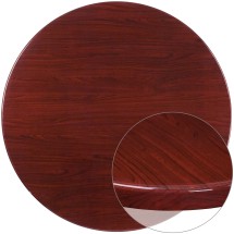 Flash Furniture TP-MAH-48RD-GG 48'' Round High-Gloss Mahogany Resin Table Top with 2'' Thick Drop-Lip