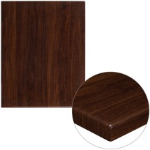Flash Furniture TP-WAL-2430-GG 24" x 30" Rectangular High-Gloss Walnut Resin Table Top with 2" Thick Edge