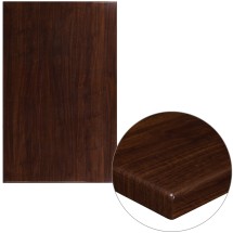 Flash Furniture TP-WAL-3048-GG 30" x 48" Rectangular High-Gloss Walnut Resin Table Top with 2" Thick Edge