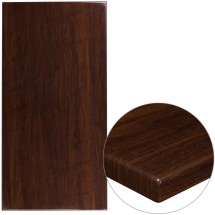 Flash Furniture TP-WAL-3060-GG 30" x 60" Rectangular High-Gloss Walnut Resin Table Top with 2" Thick Edge