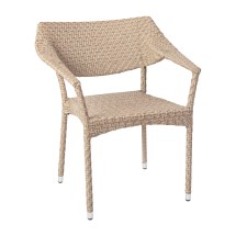 Flash Furniture TT-TT002-NAT-GG All Weather Natural PE Rattan Wicker Patio Stacking Dining Chair