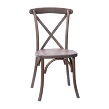 Flash Furniture X-BACK-BURDRIFT Advantage Gray Wash Dark Driftwood X-Back Chair