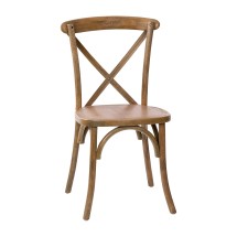 Flash Furniture X-BACK-DNAT Advantage Hand Scraped Dark Natural X-Back Chair