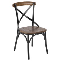 Flash Furniture X-BACK-METAL-FW Advantage X-Back Chair with Metal Bracing and Fruitwood Seat
