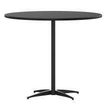 Flash Furniture XA-36-COTA-BK-GG 36'' Round Black Wood Cocktail Table with 30'' and 42'' Columns