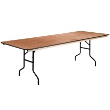 Flash Furniture XA-3696-P-GG 8' Rectangular Wood Folding Banquet Table with Clear Coat Finish Top