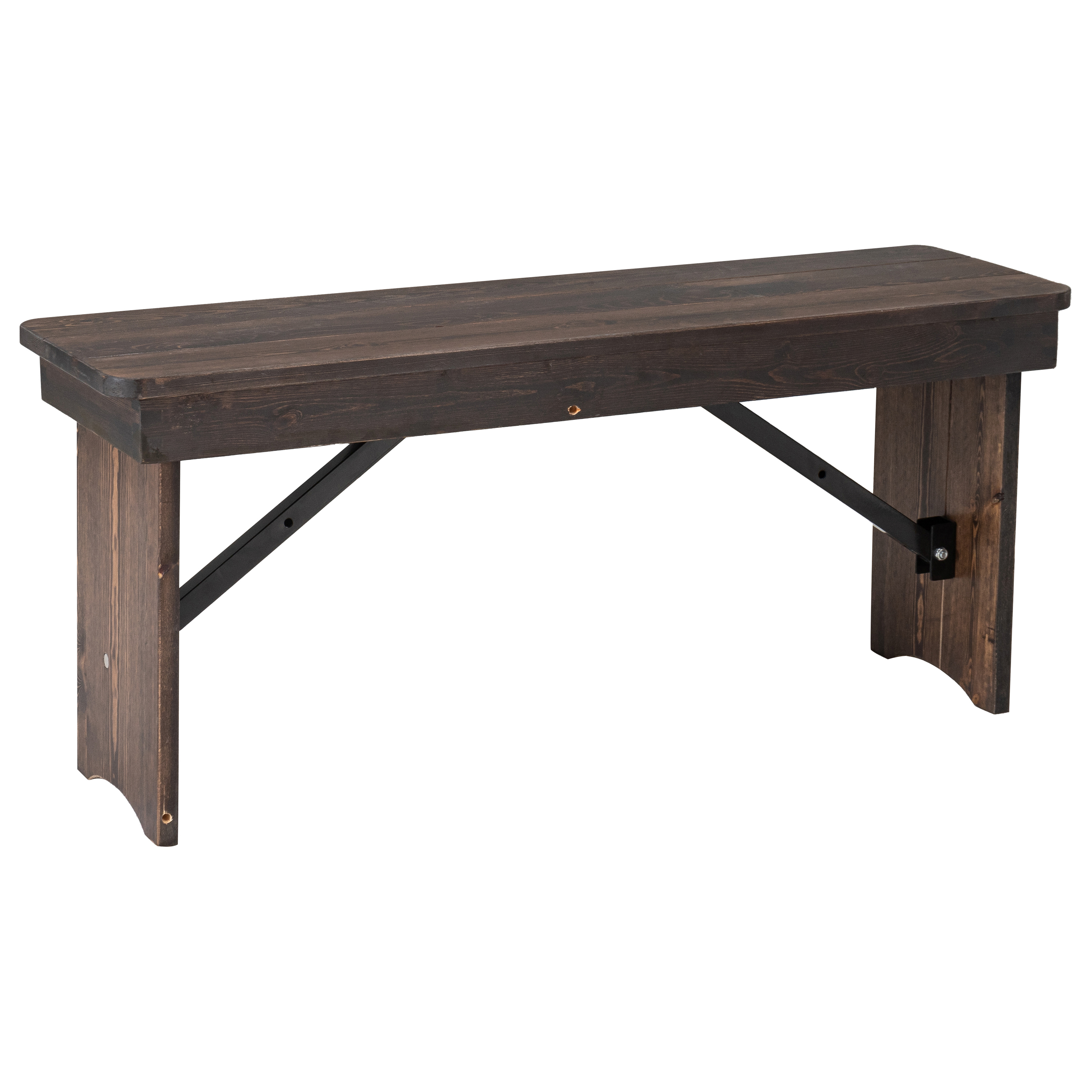 Flash Furniture XA-B-40X12-MG-GG Hercules 40'' x 12'' Mahogany Solid Pine Folding Farm Bench