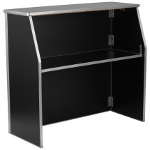 Flash Furniture XA-BAR-48-BK-GG 4' Black Laminate Foldable Portable Event Bar