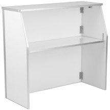 Flash Furniture XA-BAR-48-WH-GG 4' White Laminate Foldable Portable Event Bar