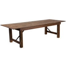 Flash Furniture XA-F-108X40-GG 9' x 40&quot; Rectangular Antique Rustic Solid Pine Folding Farm Table