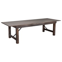 Flash Furniture XA-F-108X40-MG-GG 9' x 40&quot; Rectangular Antique Rustic Mahogany Solid Pine Folding Farm Table