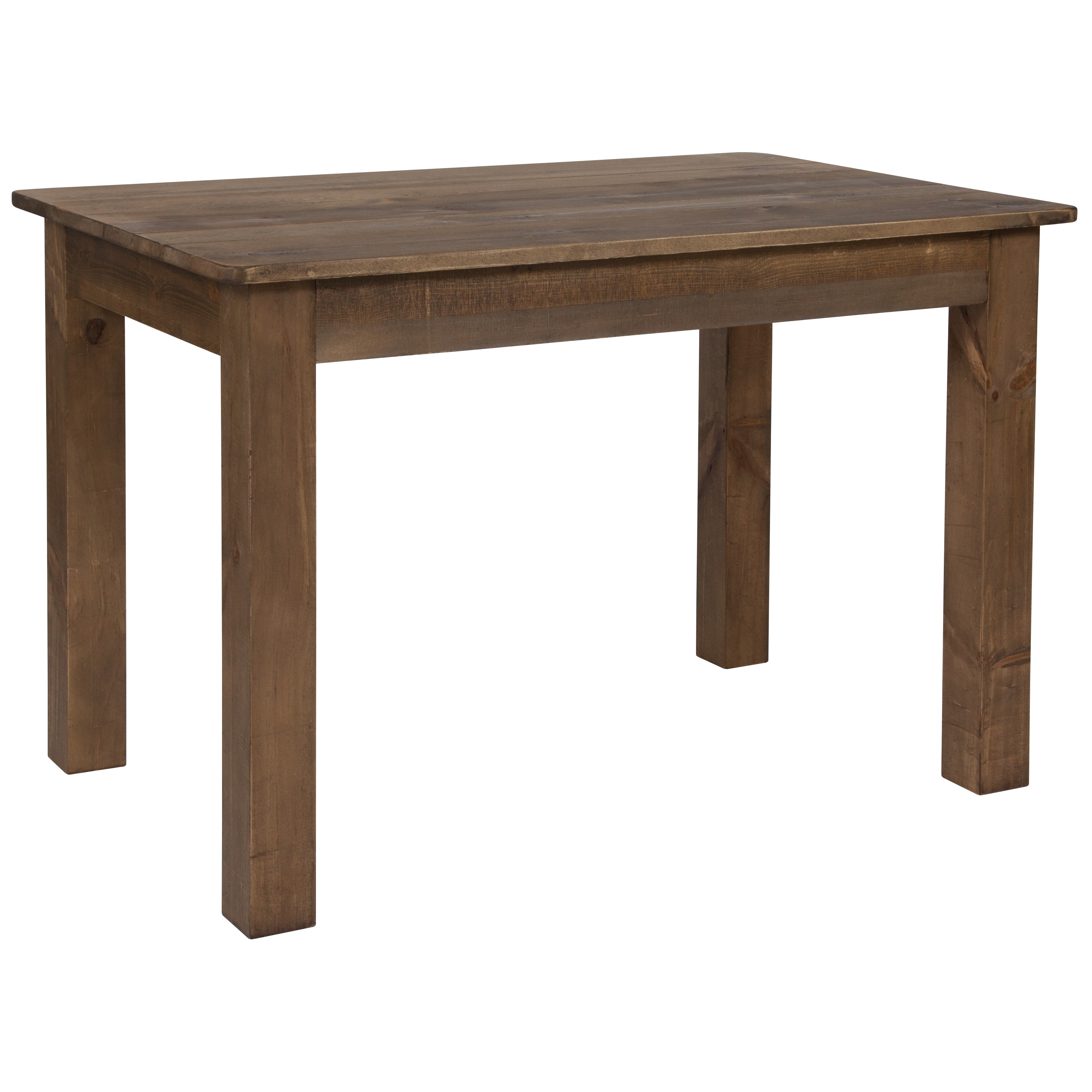 Flash Furniture XA-F-46X30-GG 46" x 30" Rectangular Antique Rustic Solid Pine Farmhouse Dining Table