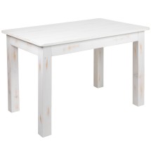 Flash Furniture XA-F-46X30-WH-GG 46&quot; x 30&quot; Rectangular Antique Rustic White Solid Pine Farmhouse Dining Table