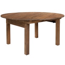 Flash Furniture XA-F-60-RD-GG 59.75&quot; Round Antique Rustic Solid Pine Farmhouse Dining Table