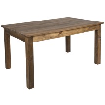 Flash Furniture XA-F-60X38-GG 60" x 38" Rectangular Antique Rustic Solid Pine Farmhouse Dining Table