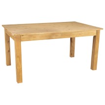Flash Furniture XA-F-60X38-LN-GG 60&quot; x 38&quot; Rectangular Light Natural Solid Pine Farmhouse Dining Table