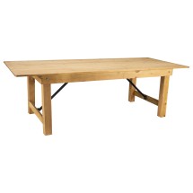 Flash Furniture XA-F-96X40-LN-GG 8' x 40&quot; Rectangular Antique Rustic Light Natural Solid Pine Folding Farmhouse Table