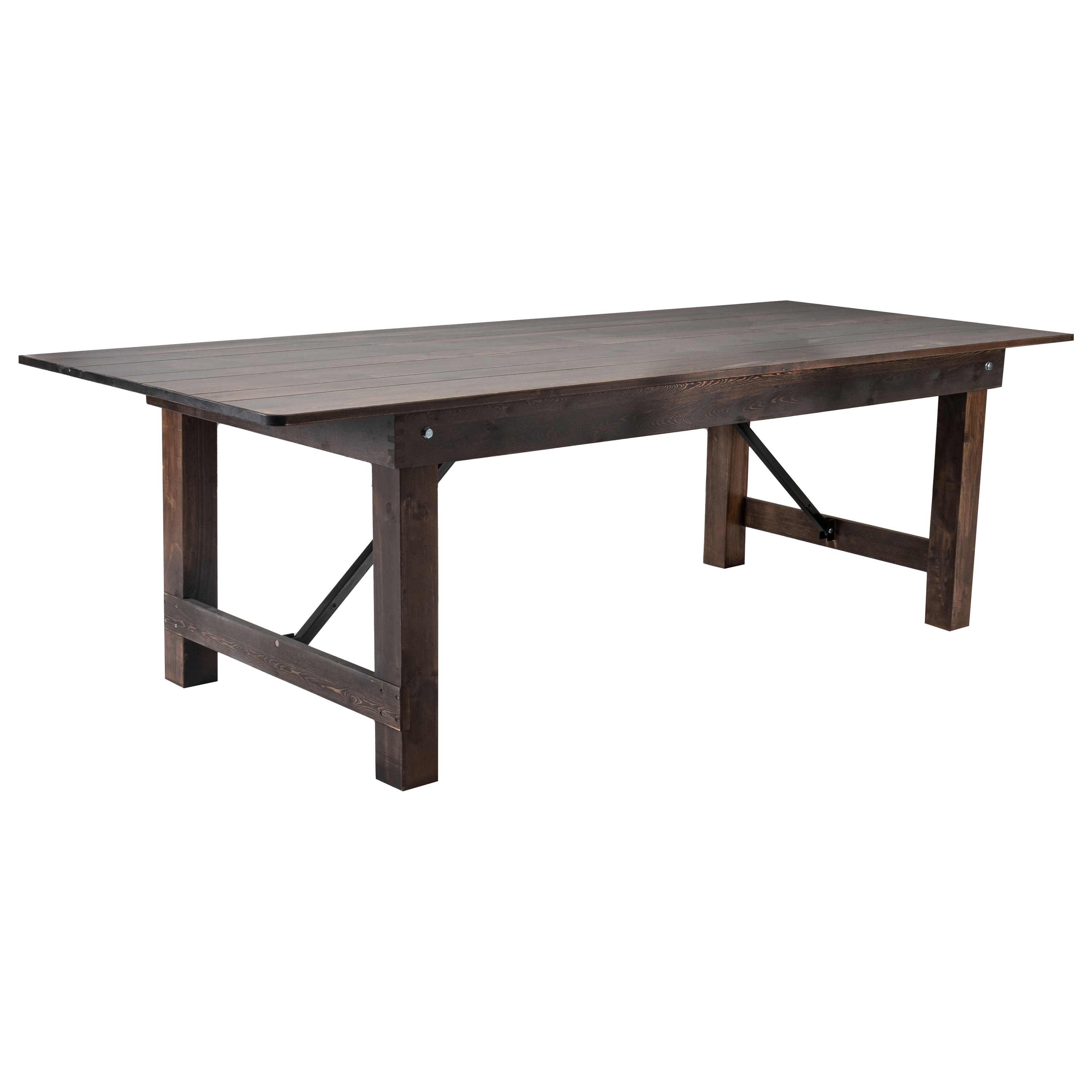 Flash Furniture XA-F-96X40-MG-GG 8' x 40" Rectangular Antique Rustic Mahogany Solid Pine Folding Farmhouse Table