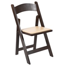 Flash Furniture XF-2903-CHOC-WOOD-GG Hercules Chocolate Wood Folding Chair with Vinyl Padded Seat