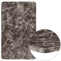 Flash Furniture XU-2442-MAR-GG 24" x 42" Rectangular Gray Marble Laminate Table Top