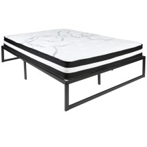 Flash Furniture XU-BD10001-10PSM-F-GG 14&quot; Metal Platform Bed Frame with 10&quot; Pocket Spring Mattress, Full