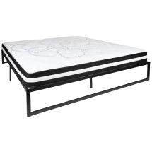 Flash Furniture XU-BD10001-10PSM-K-GG 14&quot; Metal Platform Bed Frame with 10&quot; Pocket Spring Mattress, King