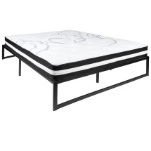 Flash Furniture XU-BD10001-10PSM-Q-GG 14&quot; Metal Platform Bed Frame with 10&quot; Pocket Spring Mattress, Queen