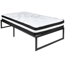 Flash Furniture XU-BD10001-10PSM-T-GG 14&quot; Metal Platform Bed Frame with 10&quot; Pocket Spring Mattress, Twin