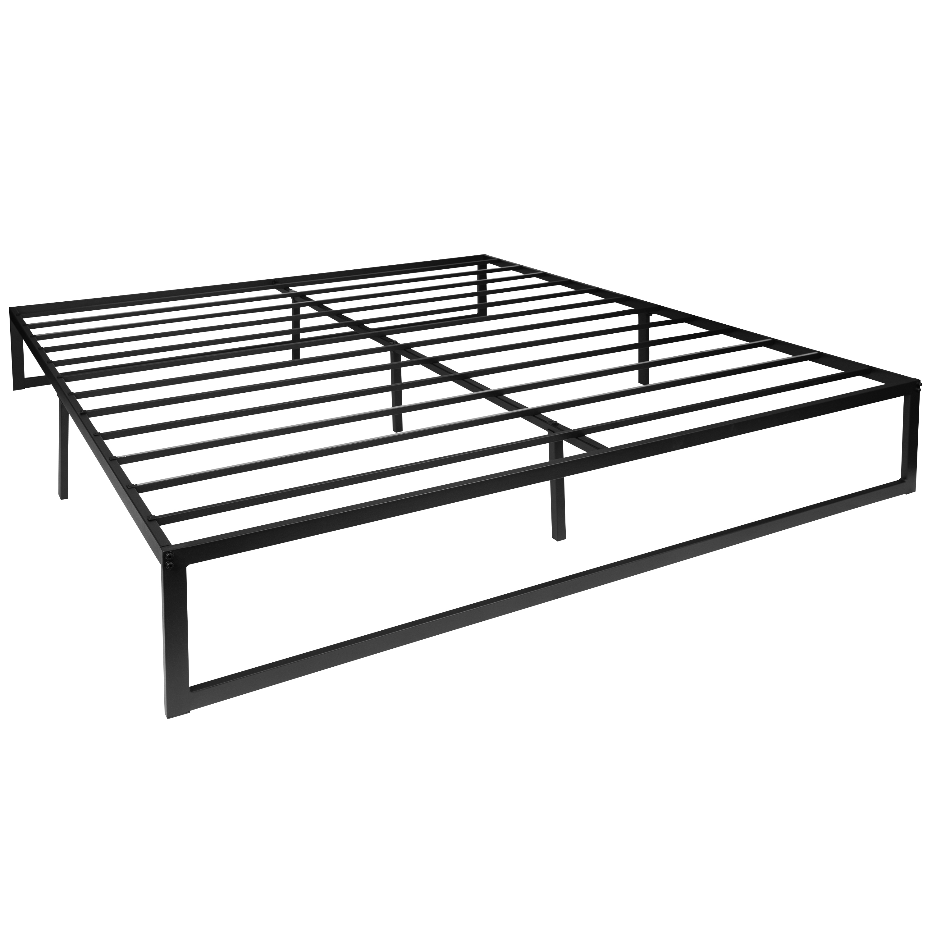 Flash Furniture XU-BD10001-K-GG 14" Metal Platform Bed Frame with Steel Slat Support King